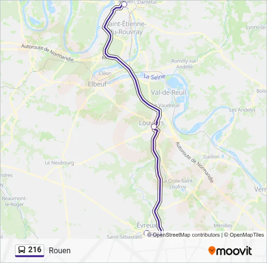 216 Bus Line Map