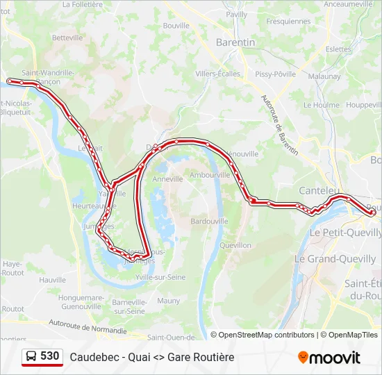 530 Bus Line Map