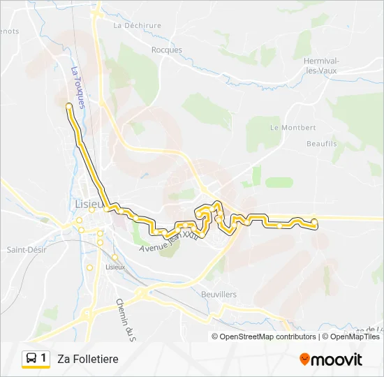 Mapa de 1 de autobús
