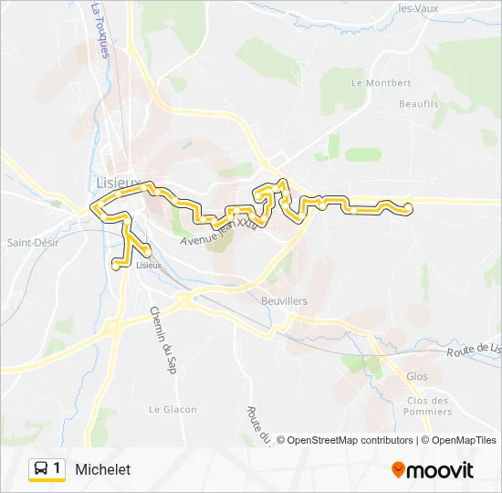 1 Bus Line Map