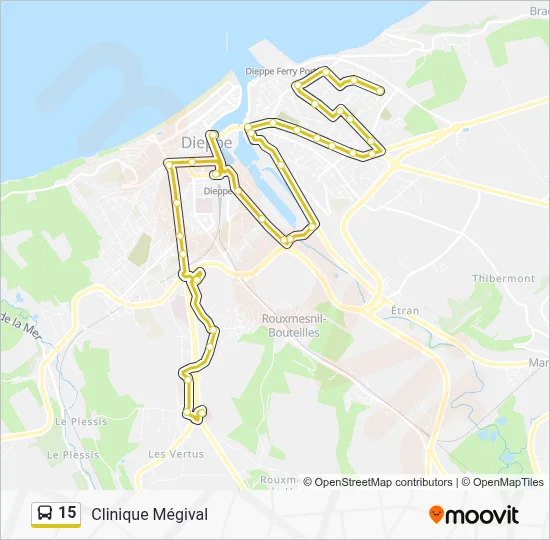 Plan de la ligne 15 de bus