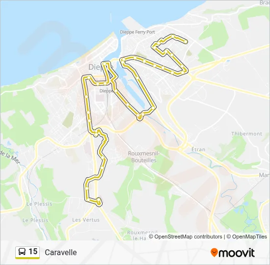 Plan de la ligne 15 de bus