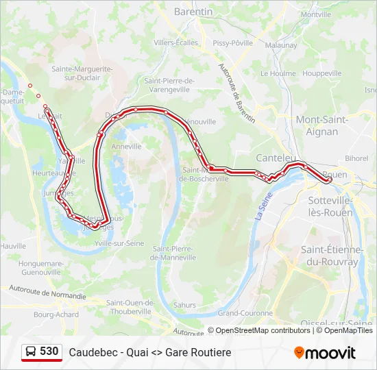 530 Bus Line Map