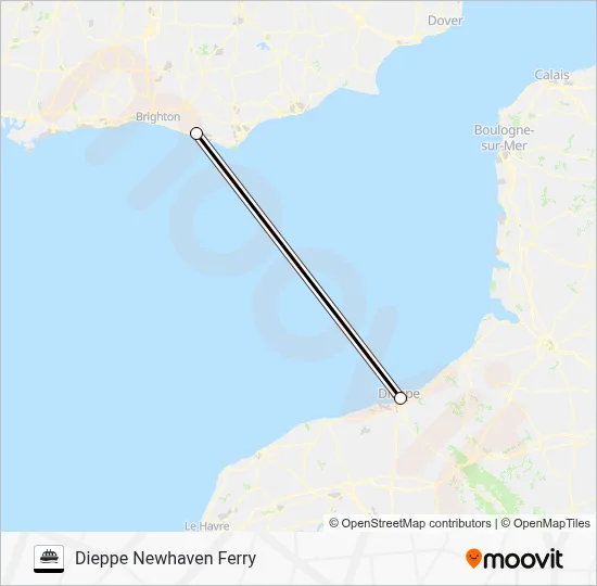 Mapa de DIEPPE - NEWHAVEN de ferry