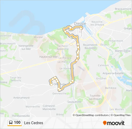 100 Bus Line Map