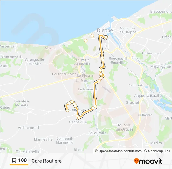 100 Bus Line Map