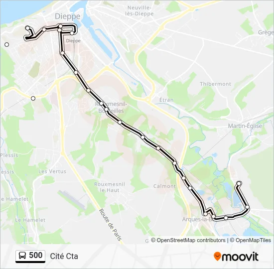 500 Bus Line Map