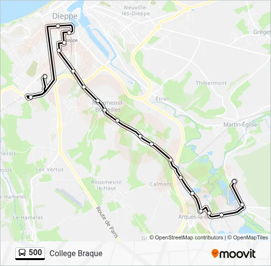 500 Bus Line Map