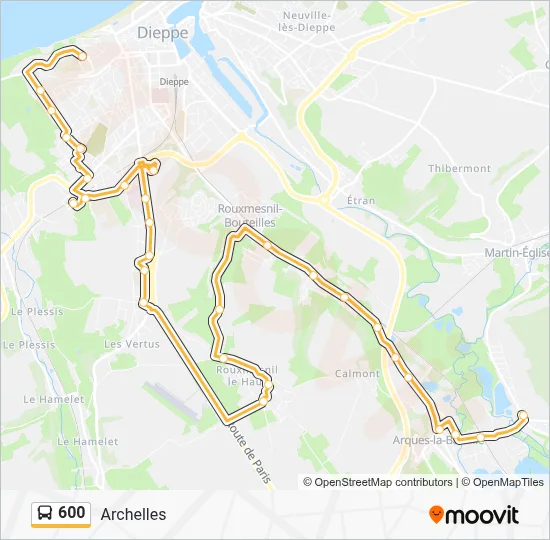 600 Bus Line Map