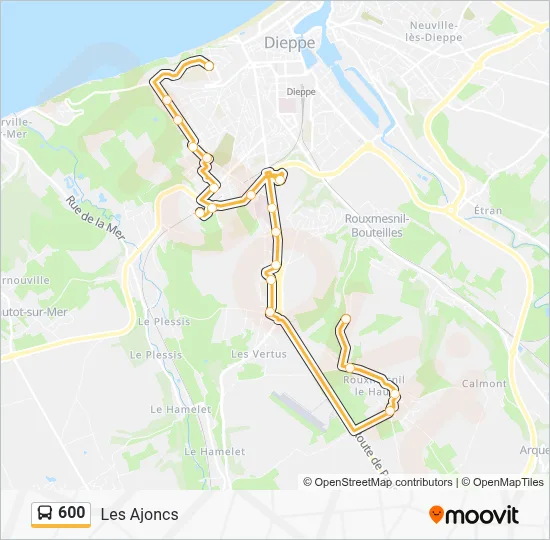 600 Bus Line Map