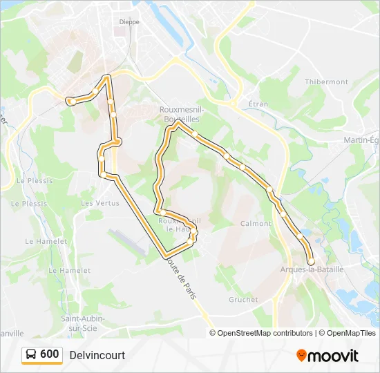 600 Bus Line Map