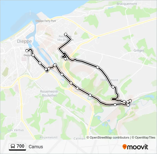 Plan de la ligne 700 de bus