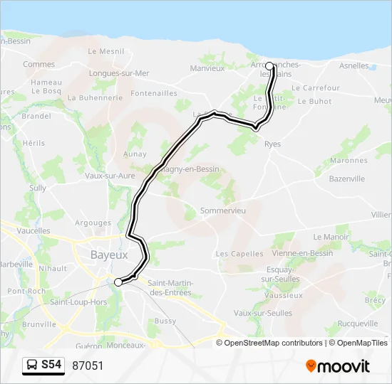 S54 Bus Line Map