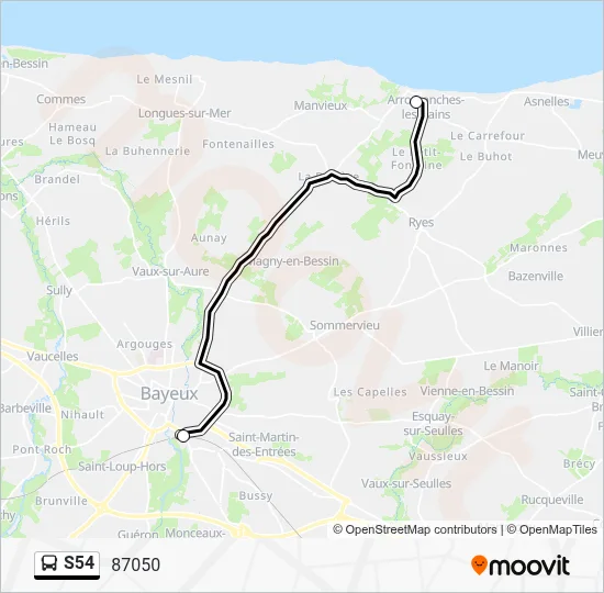 S54 Bus Line Map