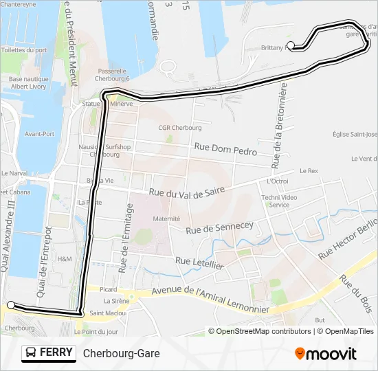 Mapa de FERRY de autobús