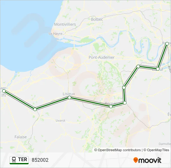 Mapa de TER de tren