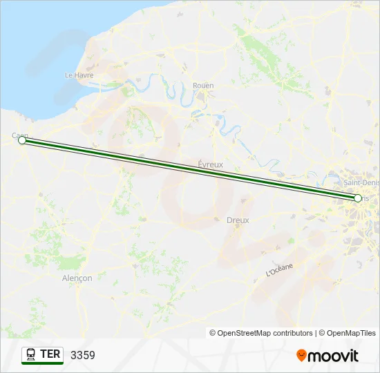 Plan de la ligne TER de train