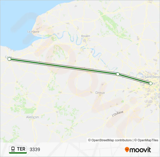 Plan de la ligne TER de train