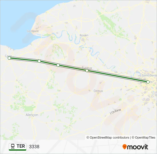 Plan de la ligne TER de train