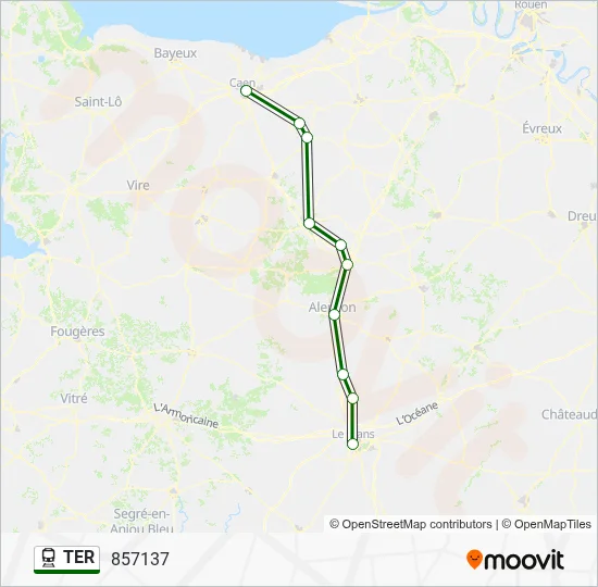 Mapa de TER de tren