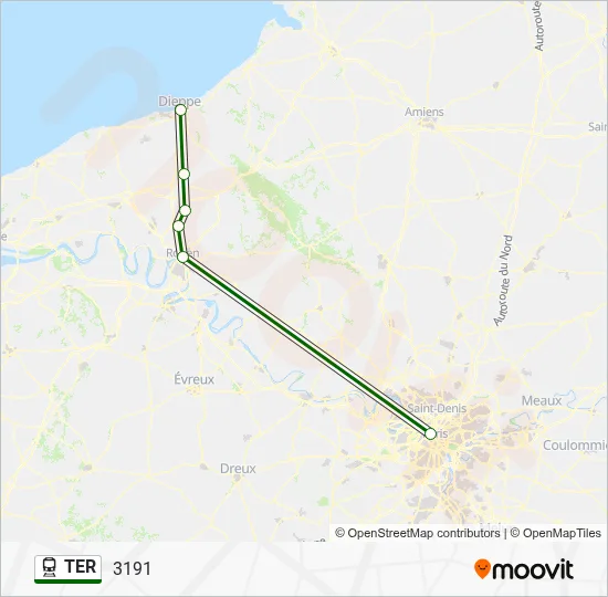 Mapa de TER de tren