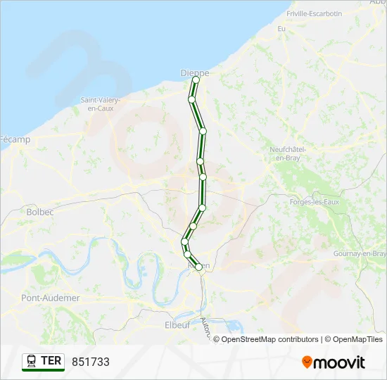 Mapa de TER de tren
