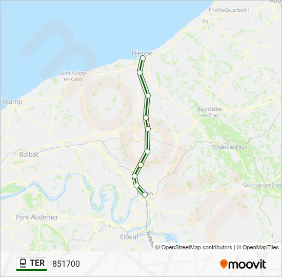 Mapa de TER de tren
