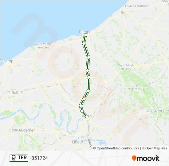 Mapa de TER de tren