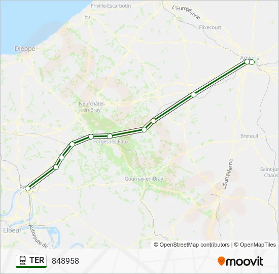 Mapa de TER de tren