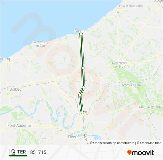 Mapa de TER de tren