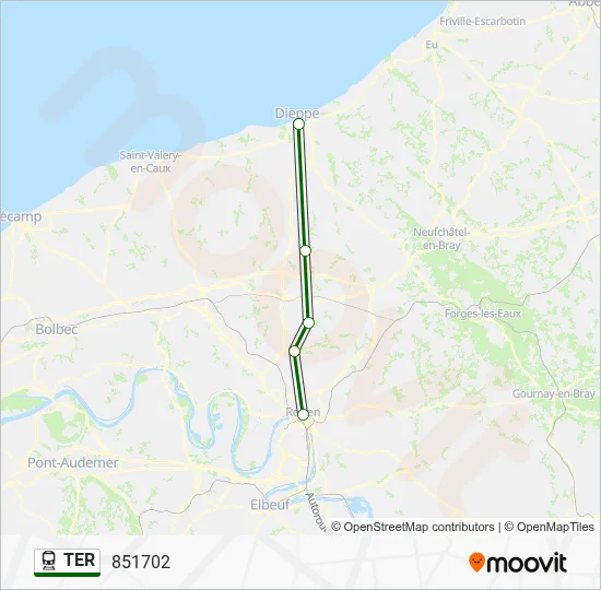 Mapa de TER de tren