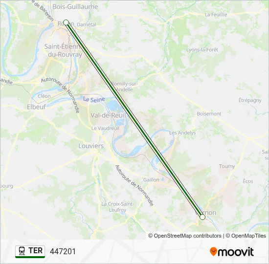 Mapa de TER de tren