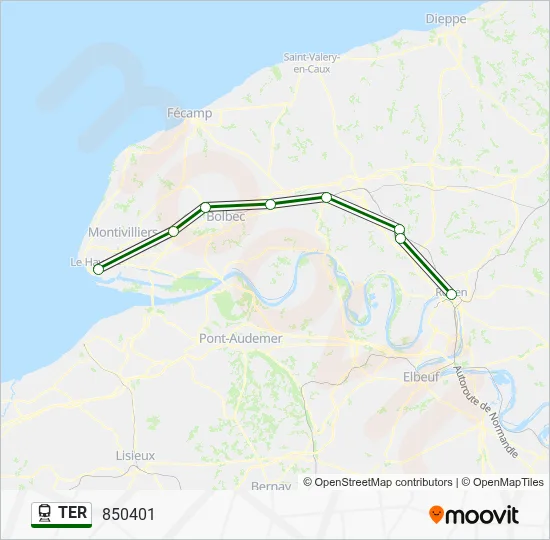 Mapa de TER de tren