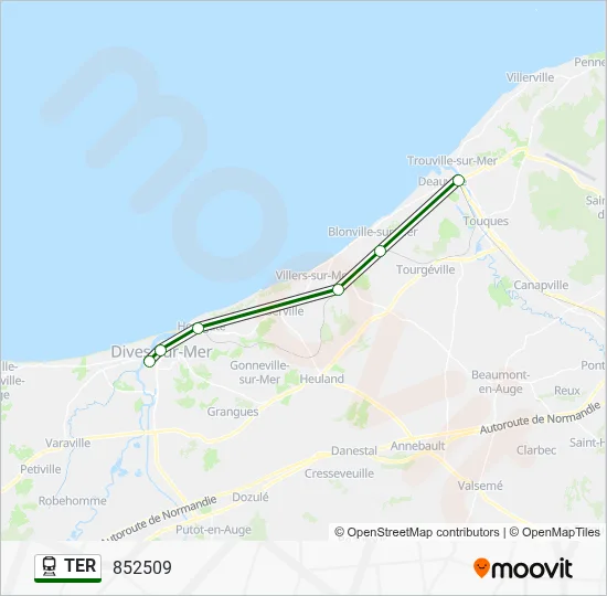 Mapa de TER de tren