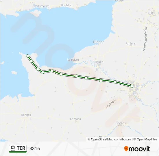 Mapa de TER de tren