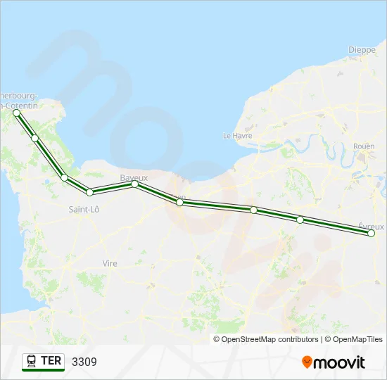 Mapa de TER de tren
