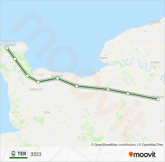 Mapa de TER de tren