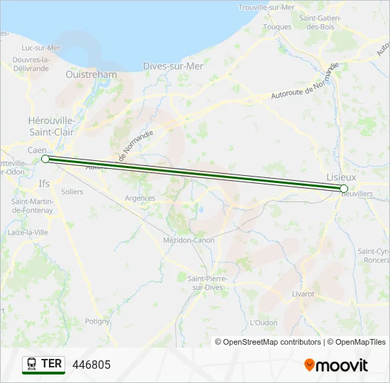 Mapa de TER de tren