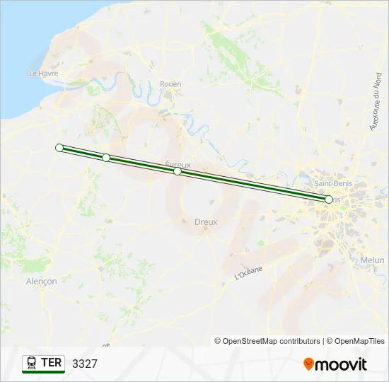 Mapa de TER de tren