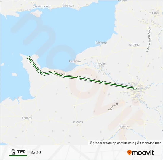 Mapa de TER de tren