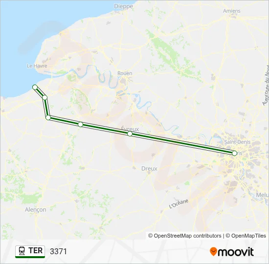 Mapa de TER de tren