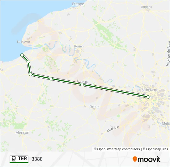 Mapa de TER de tren