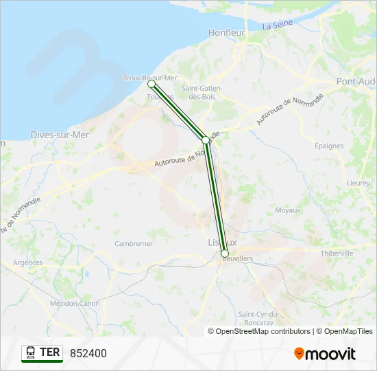 Mapa de TER de tren