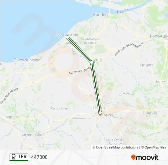 Mapa de TER de tren