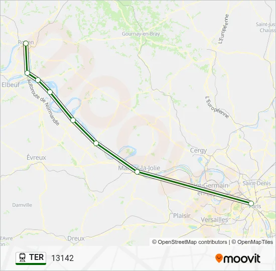 Plan de la ligne TER de train