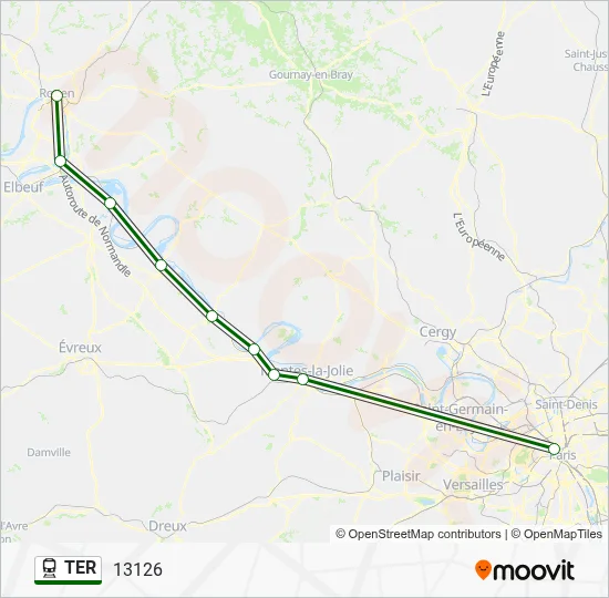 Mapa de TER de tren