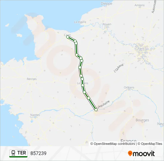 Mapa de TER de tren
