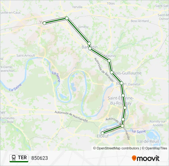 Mapa de TER de tren