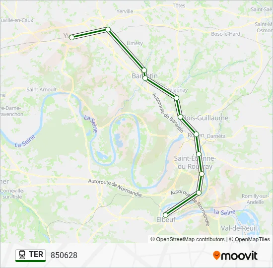 Mapa de TER de tren