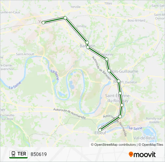 Mapa de TER de tren
